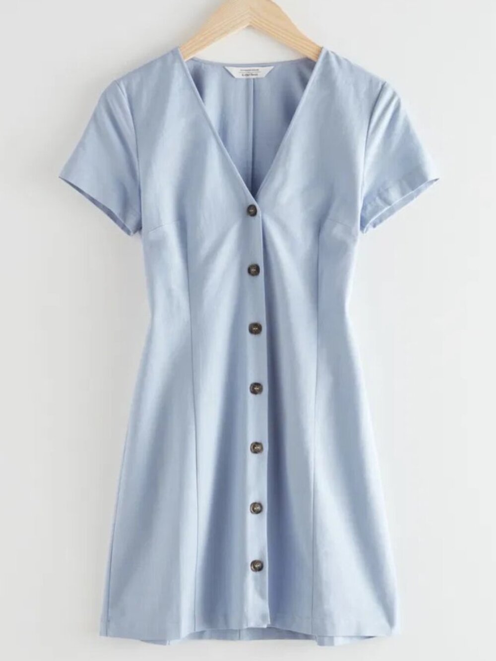 Hourglass Light Blue Cotton Blend Mini Dress from & Other Stories